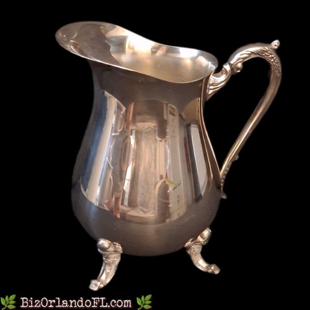 Kent Silversmiths Silver-Plated Footed Water Pitcher Mid-Century Victorian Style